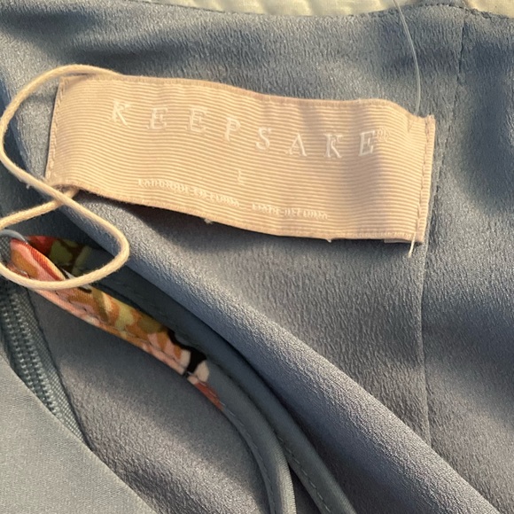 Keepsake midi dress with ruffles size L in Blue Scatter Floral - Picture 7 of 7